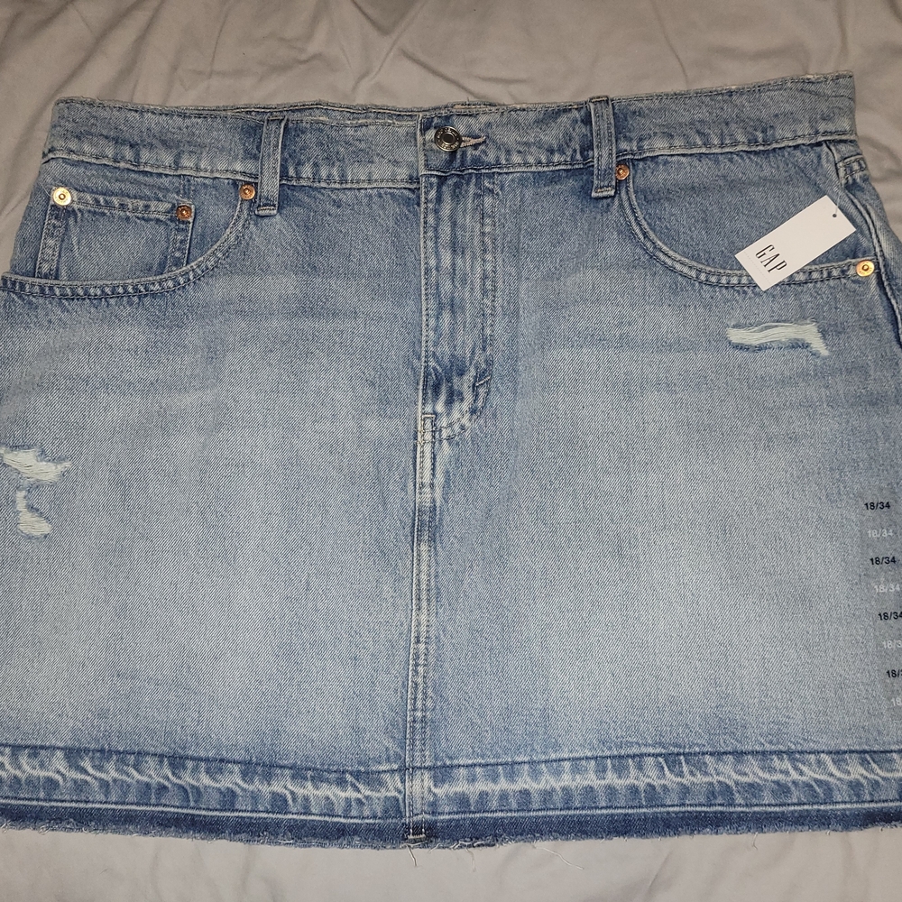 GAP Women's Light Blue Denim Mini Skirt
